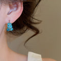 Light Luxury Alloy Full Rhinestone Hoop Ear Cuff Earrings For Women Minimalist Geometric Round Design view 4