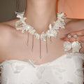 Bohemian Conch Shell Faux Pearl Necklace And Earrings Jewelry Set For Women Vacation Old Money Style view 4