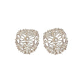 Light Luxury Copper Oval Hollow Zircon Pearl Stud Earrings Ring Jewelry Set For Women view 5