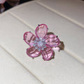 Copper Crystal Flower Clip-on Earrings For Women, No-Piercing Fashion OL Ear Cuffs view 4