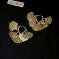 Vintage Hollow Alloy Ginkgo Leaf Tassel Drop Earrings, Minimalist Butterfly Wing Design view 2