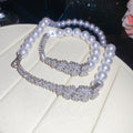 Old Money French Style Faux Pearl Beaded Flower Zircon Luxury Necklace view 3