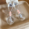 Minimalist Resin Bow Flower Stud Earrings With Silver Pins, Sweet Elegant Versatile Style view 2
