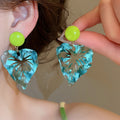 European Style Resin Leaf Flower Stud Earrings, Minimalist Summer Nature Inspired Design view 3