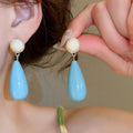 Colorful Resin Teardrop Stud Earrings Minimalist Light Luxury Fashion Ear Jewelry for Women view 4