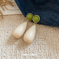 Colorful Resin Teardrop Stud Earrings Minimalist Light Luxury Fashion Ear Jewelry for Women view 3