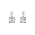 18K Gold Plated Copper Zircon Geometric Round Stud Earrings With Silver Posts For Elegant OL Style view 5