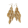 European American Iron Metal Leaf Hook Earrings, Fashion Statement Niche Design Jewelry view 5