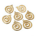 23x20mm Vacuum Stainless Steel Spiral Swirl Mosquito Coil Pendant For DIY Necklace Earrings view 3