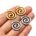 23x20mm Vacuum Stainless Steel Spiral Swirl Mosquito Coil Pendant For DIY Necklace Earrings view 5