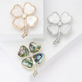 Alloy Shell Clover Brooch Scarf Buckle Pin For Clothing view 3