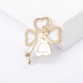 Alloy Shell Clover Brooch Scarf Buckle Pin For Clothing view 4
