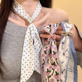 Elegant Oil Painting Floral Cloth Scarf Necklace For Women Old Money Summer Accessory view 1