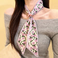 Elegant Oil Painting Floral Cloth Scarf Necklace For Women Old Money Summer Accessory view 3