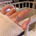 Chalcedony Agate Gourd Rhinestone Detachable Ring For Women view 5