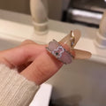 Chalcedony Agate Gourd Rhinestone Detachable Ring For Women view 3