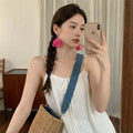 Elegant Korean Organza Mesh Flower Alloy Wire Studs, Sweet Vacation Fabric Floral Earrings view 2
