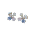 Alloy Silver Needle Ice Blue Crystal Flower Stud Earrings For Women, Sweet Minimalist Fashion Jewelry view 5