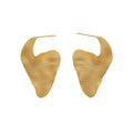 18K Gold Plated Metal Geometric Crinkle Stud Earrings With Silver Pins For Women view 5