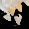 18K Gold Plated Metal Geometric Crinkle Stud Earrings With Silver Pins For Women view 2