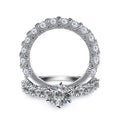 Round Solitaire Full-Eternity Clear Stone Ring In Gold And Silver Tones view 2