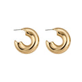 Minimalist Wrinkled C Shape Iron Stud Earrings Geometric Metal Light Luxury Niche Style view 5