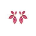 Alloy Enamel Flower Drop Earrings With Silver Pins, Korean Sweet Minimalist Light Luxury Style view 5