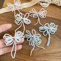 French Sweet Bow Crystal Glass Stud Earrings Elegant Princess Style Versatile Jewelry view 2