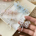 French Sweet Bow Crystal Glass Stud Earrings Elegant Princess Style Versatile Jewelry view 4