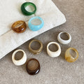 Resin Geometric Ring Jewelry Set With Round Dopamine Design, Niche Minimalist Fashion Finger Rings view 2
