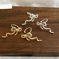2026 New Fashion OL Alloy Bow Clip-on Earrings For Women, Minimalist No-Piercing Ear Cuff view 2