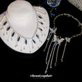 Sparkling Alloy Rhinestone Butterfly Tassel Necklace Old Money Light Luxury Collarbone Choker view 4