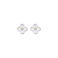 Mother Of Pearl Flower Stud Earrings Necklace Jewelry Set, Light Luxury Elegant Women's Accessories view 5