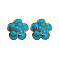 Vintage Resin Flower Stud Earrings And Ring Jewelry Set With Silver Pins Palace Style view 5