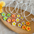 Silver Needle Dopamine Flower Earrings And Necklace Jewelry Set Fresh Sweet Vacation Style For Women view 4