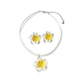 Silver Needle Dopamine Flower Earrings And Necklace Jewelry Set Fresh Sweet Vacation Style For Women view 5