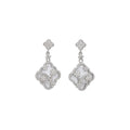 Copper White Mother Of Pearl Floral Stud Earrings New Chinese Light Luxury Jewelry view 5