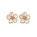 Alloy Enamel Flower Pendant Drop Earrings With Silver Needle, Sweet Minimalist OL Style view 5
