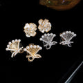 18K Gold Plated Faux Pearl Bow Flower Clip-on Earrings, Light Luxury No Piercing Jewelry view 1