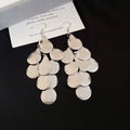 European Style Frosted Iron Leaf Teardrop Hook Earrings With Shiny Sequin Metal Design view 4