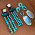 Bohemian Acrylic Geometric Flower Tassel Drop Earrings Ethnic Round Statement Stud Style view 2