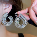 Copper Zircon Teardrop Drop Earrings With Silver Pins, Minimalist Light Luxury Jewelry view 4