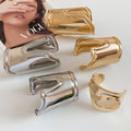 2026 European American Irregular Wide Open Iron Metal Arm Cuff Bangle Statement Jewelry view 4