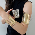 2026 European American Irregular Wide Open Iron Metal Arm Cuff Bangle Statement Jewelry view 1
