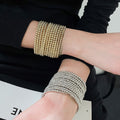 2026 New Gold Plated Copper Multi Layer Wrap Beaded Bangle Vintage Bold Light Luxury Jewelry view 3