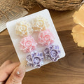 2026 Sweet Resin Flower Stud Earrings Jewelry Set With Silver Pins For Women view 3