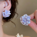 2026 Sweet Resin Flower Stud Earrings Jewelry Set With Silver Pins For Women view 4