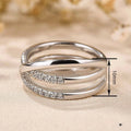 Korean European Three Layer Cross Line Ring, Versatile Commuter Light Luxury Wax Set Finger Ring view 4