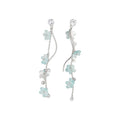 Sweet Floral Resin Tassel Drop Earrings With Silver Pins, Island Vacation Style For Women view 5