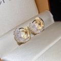 Korean Style Micro Pave Zircon Geometric Round Copper Stud Earrings Light Luxury Fashion view 1